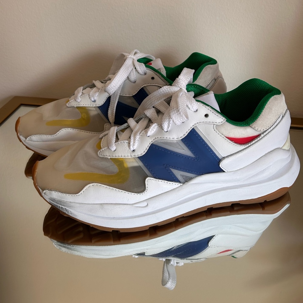 STAUD White and Blue Sneakers
